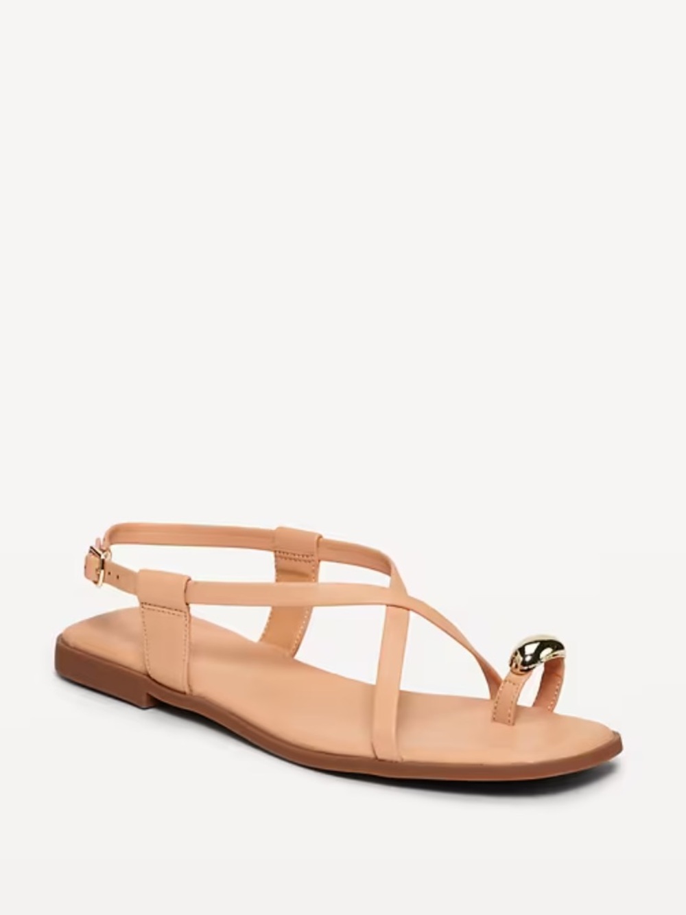 Faux Leather Strappy Toe Ring Sandals Size 10 Old Navy